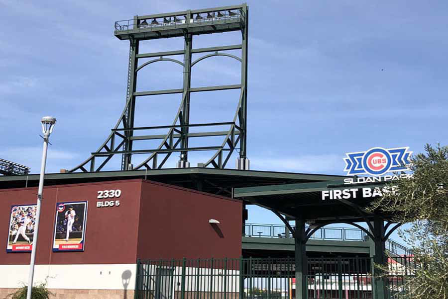 Curved Steel Gates at Chicago Cubs Spring Training Facility of Sloan Park